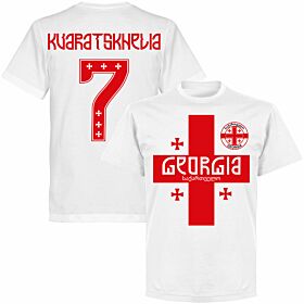 Georgia Team Kvaratskhelia 7 T-shirt - White