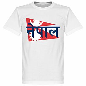 Nepal Flag Tee - White