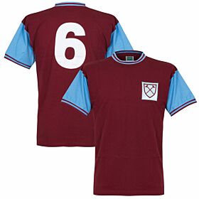 1966 West Ham Home Retro Shirt + No. 6