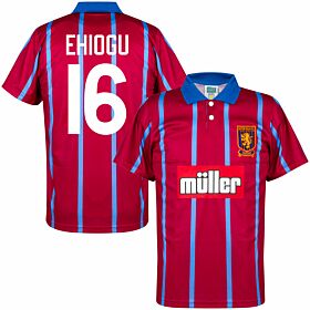 93-94 Aston Villa Home Retro Shirt + Ehiogu 16 (Retro Flock Printing)