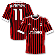 Zlatan Ibrahimovic<br>AC Milan  Thuis Voetbalshirt<br>2011 - 2012