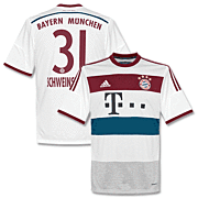 Schweinsteiger<br>Bayern Munich Uit Voetbalshirt<br>2014 - 2015