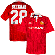 Beckham<br>Manchester United Thuisshirt<br>1992 - 1994