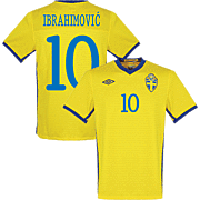 Zlatan Ibrahimovic<br>Sweden Home Shirt<br>2010 - 2011