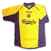 Liverpool<br>Camiseta Visitante<br>2000 - 2001